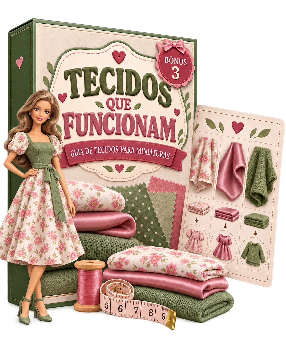 Bônus Tecidos que Funcionam com guia de tecidos para miniaturas