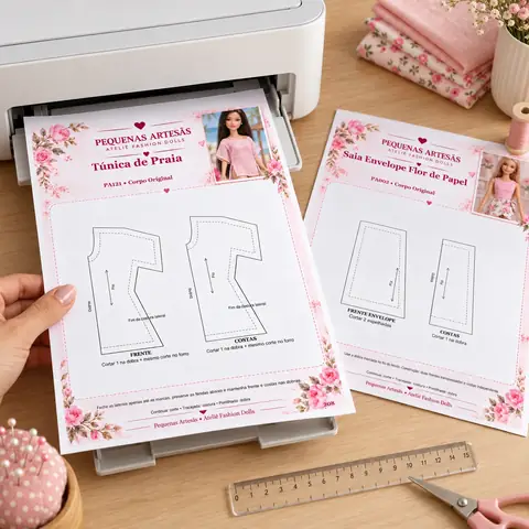 Impressão doméstica das folhas A4 Túnica de Praia e Saia Envelope Flor de Papel