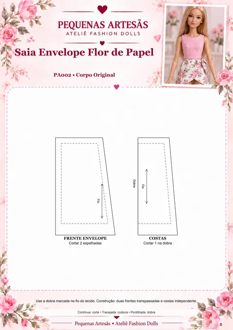 Molde A4 real — Saia Envelope Flor de Papel