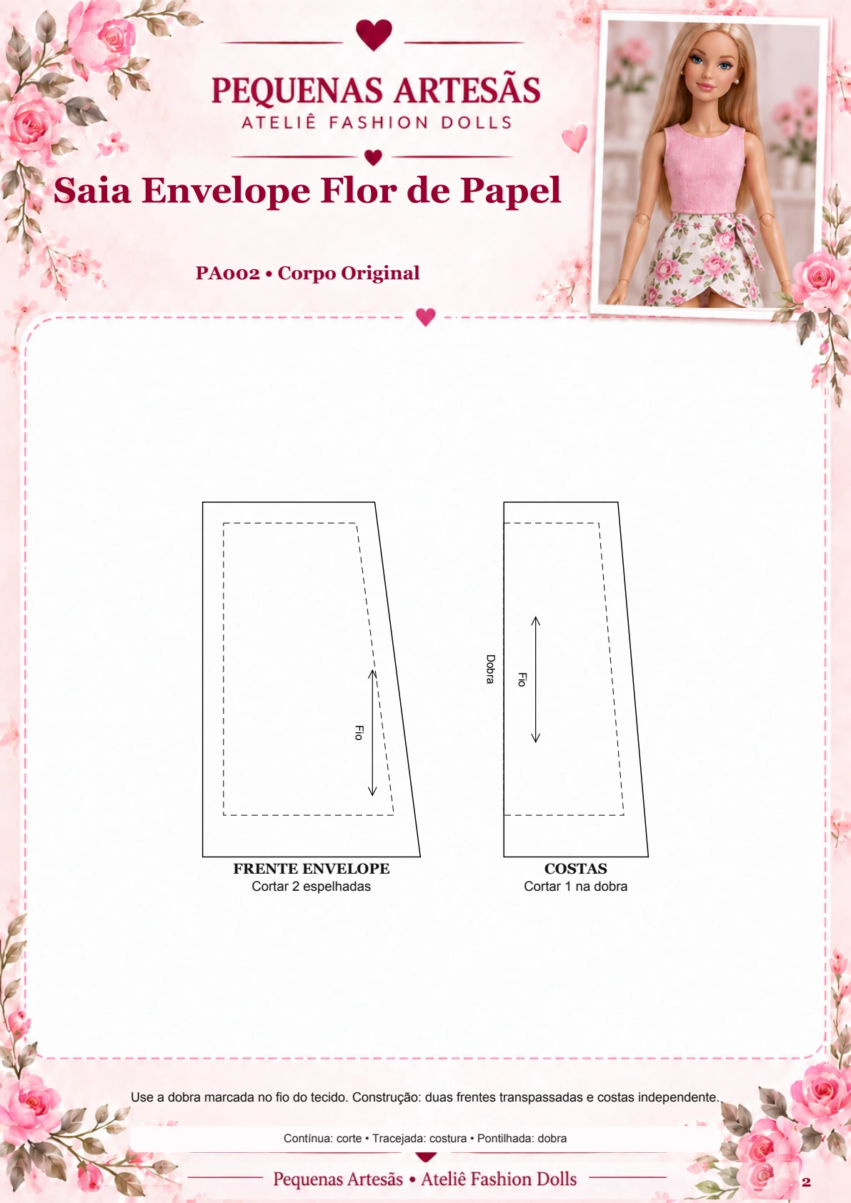 Molde A4 real — Saia Envelope Flor de Papel