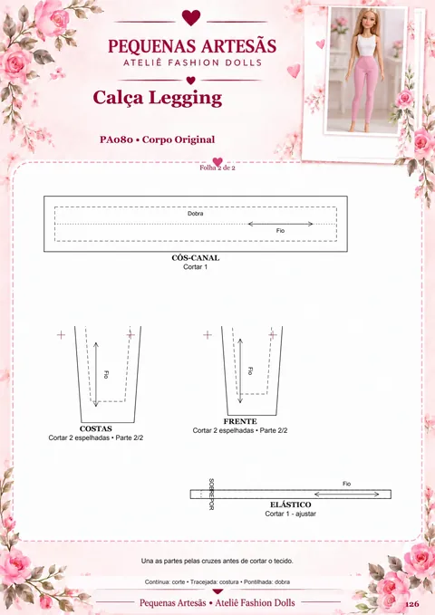 Molde A4 real — Calça Legging — folha 2 de 2